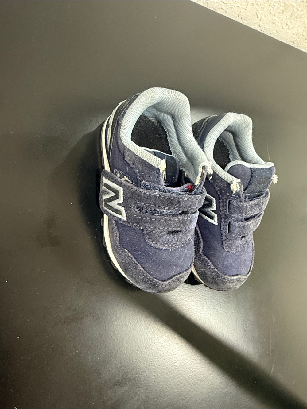 New Balance Toddler Navy and Light Gray Hook-and-Loop Sneakers